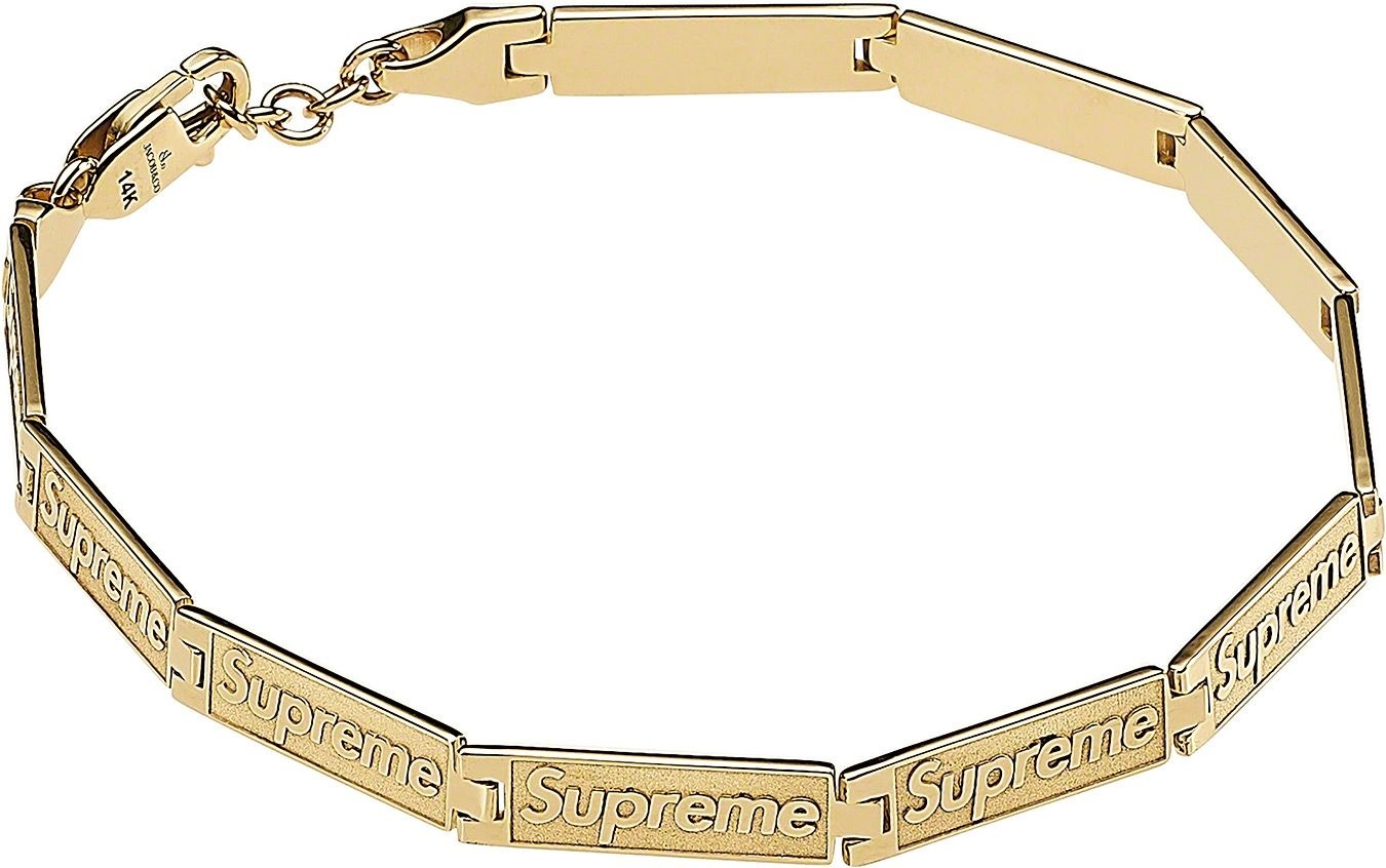 Supreme®/Jacob & Co Logo Link Bracelet (14k Gold) view 3